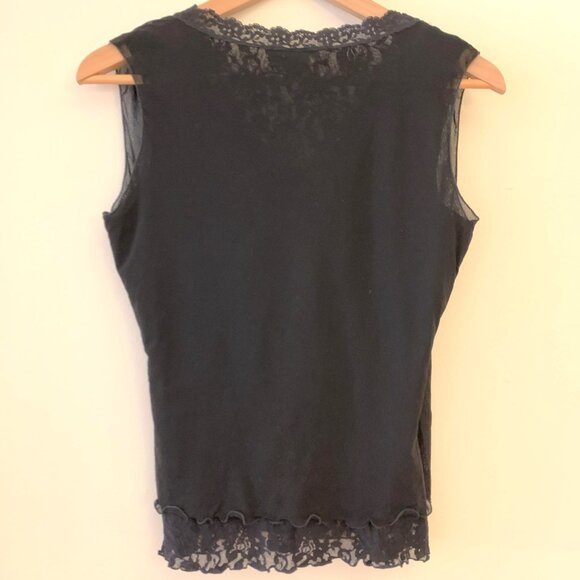 Hanky Panky Lace Wrap Tank Top, VTG Black, Size M - Picture 2 of 6